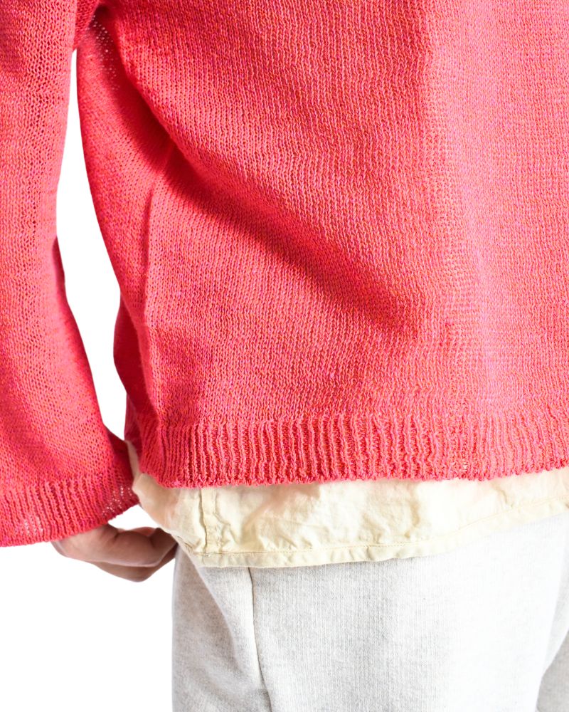 WHOLE GARMENT KNIT PULLOVER Red
