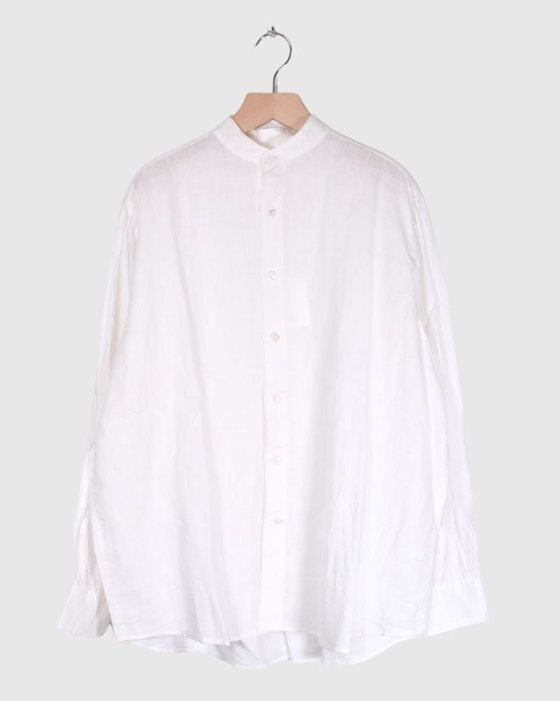 リネンビッグバンドカラーシャツ White