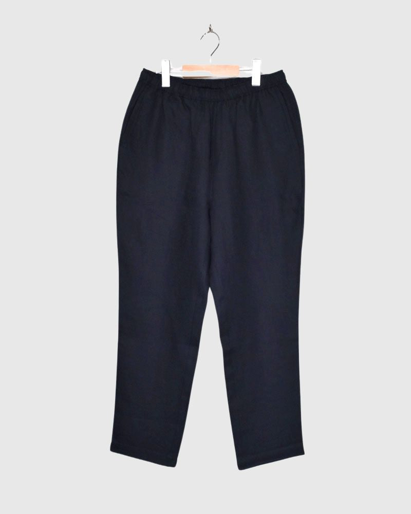 LINEN TWILL EASY TAPERED PANTS Navy