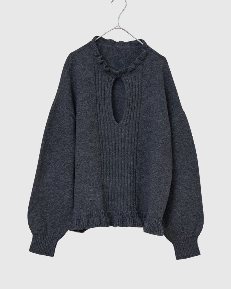【予約】 F/W RS 028 スキッパーフリルニットプルオーバー（10月初旬 - 10月中旬）