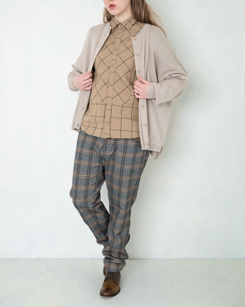 【予約】A/W TP075 冬のヘリンボンチェックストレッチパンツ（9月）