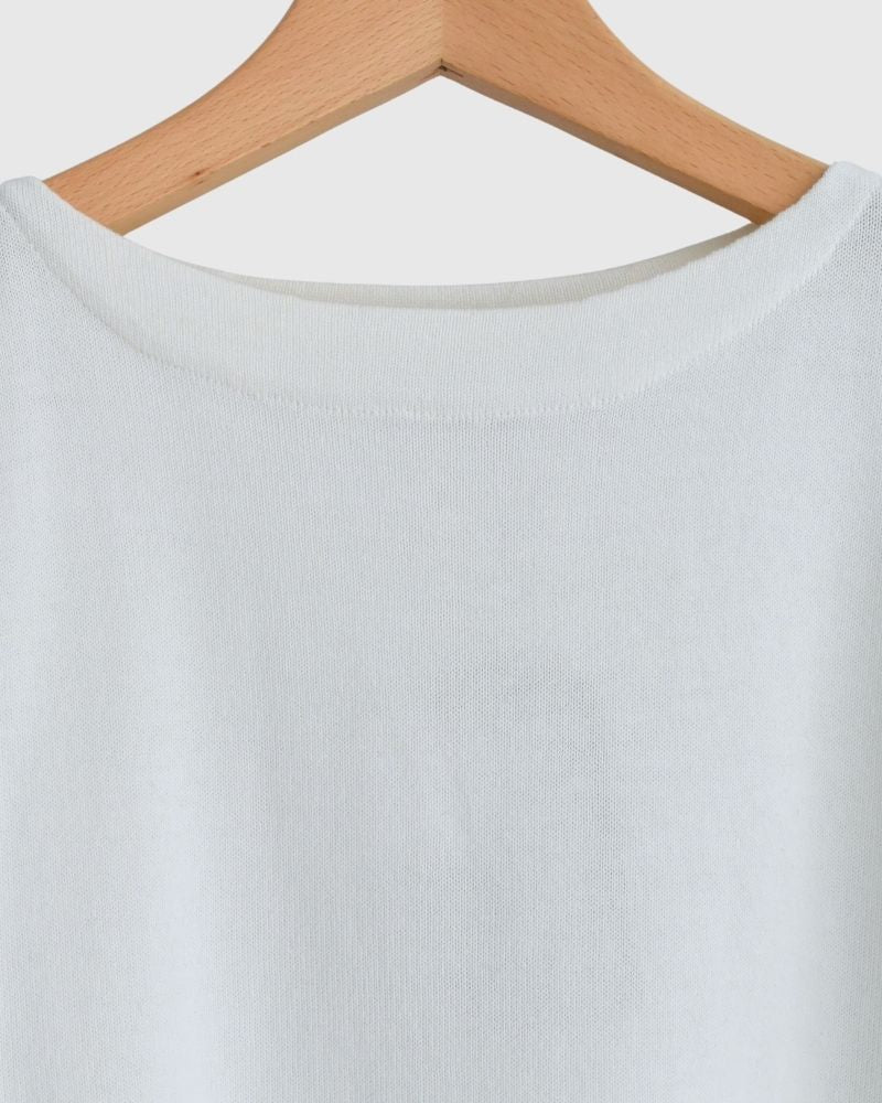【sale】TRICOLOR ボートネックコットンニットプルオーバー White