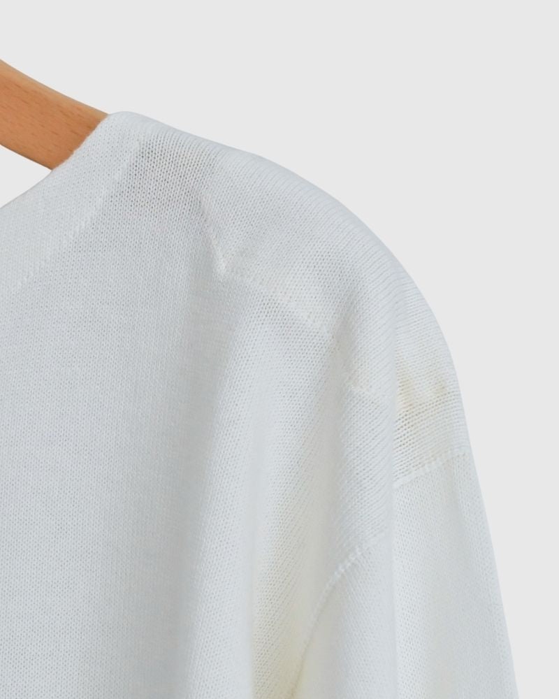 【sale】TRICOLOR ボートネックコットンニットプルオーバー White