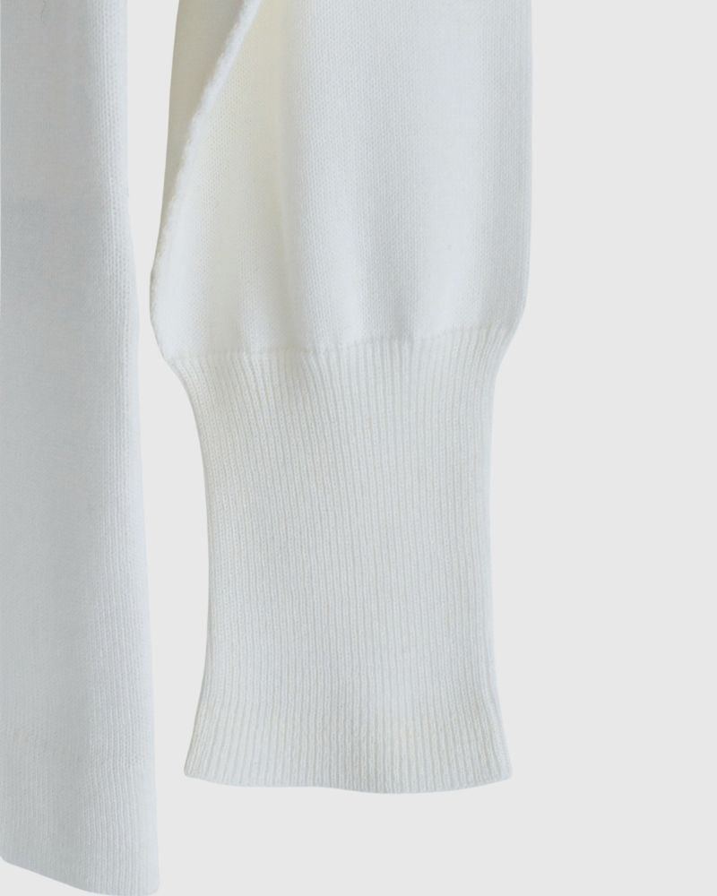 【sale】TRICOLOR ボートネックコットンニットプルオーバー White