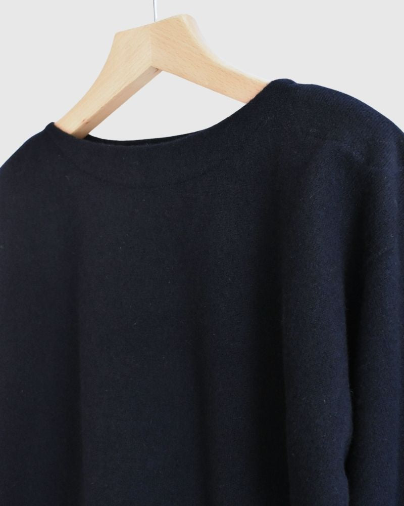 【sale】TRICOLOR ボートネックニットプルオーバー Navy