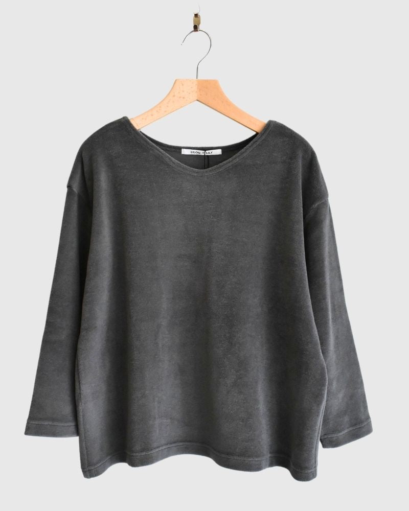 【sale】AMERICAN SHORT HAIR BRUSHED V-NECK P/O Charcoal