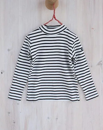 【sale】MOCK NECK TEE BORDER White　95cm,105cm