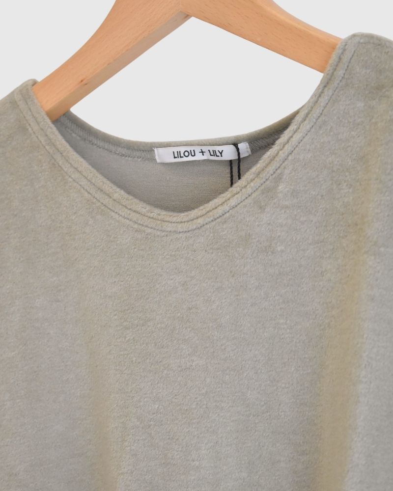 【sale】AMERICAN SHORT HAIR BRUSHED V-NECK OP Grage