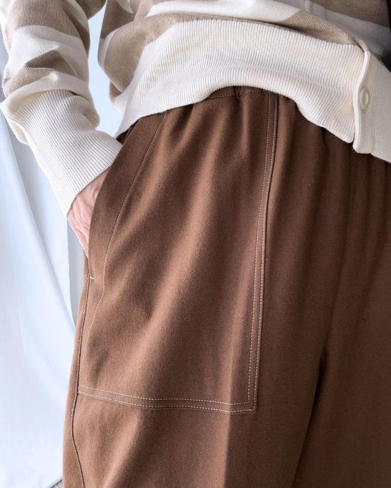 【sale】ウールテーパードパンツ Brown