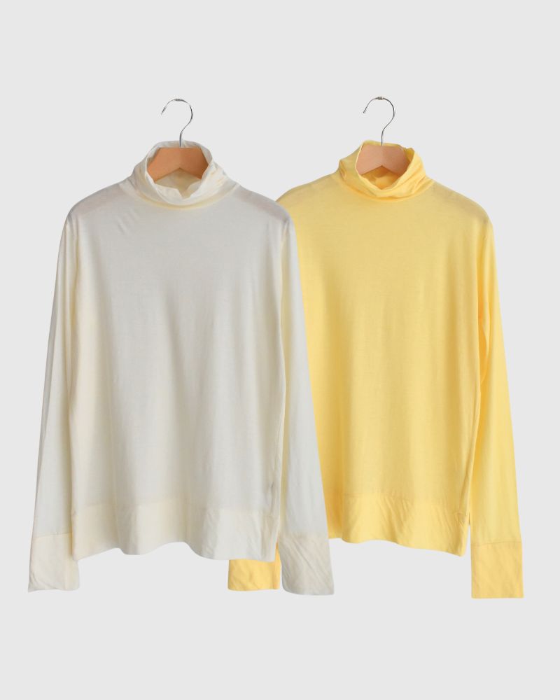 フェザーコットン天竺 タートルネックインナー