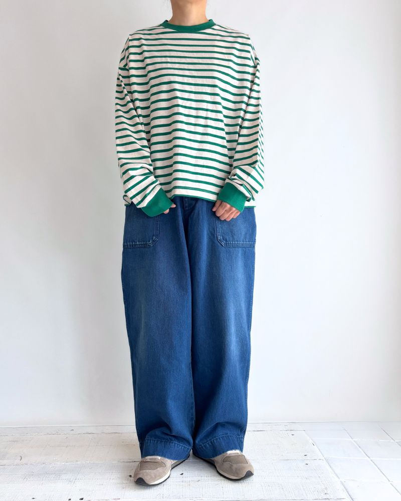 taco cotton ボーダーL/S Pink/Green