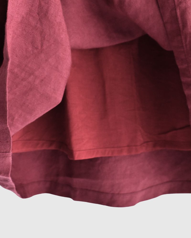 カラーリネン スカート Red