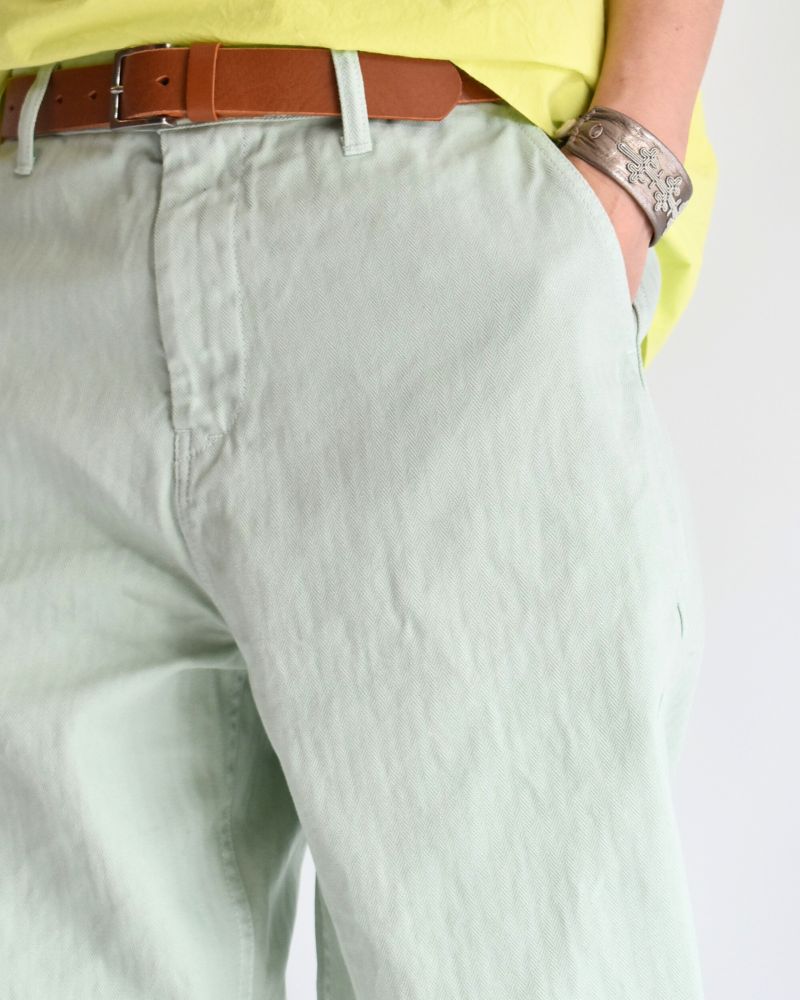 【sale】HERRINGBONE GARMENT DYE PT IceGreen