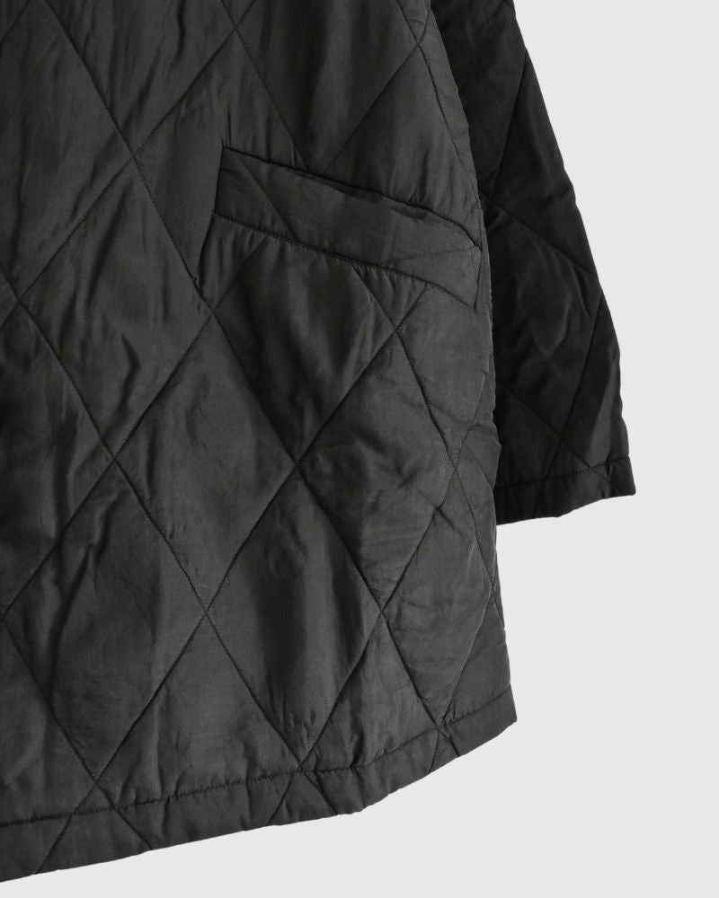 FRONT BUTTON SHORT COAT Black