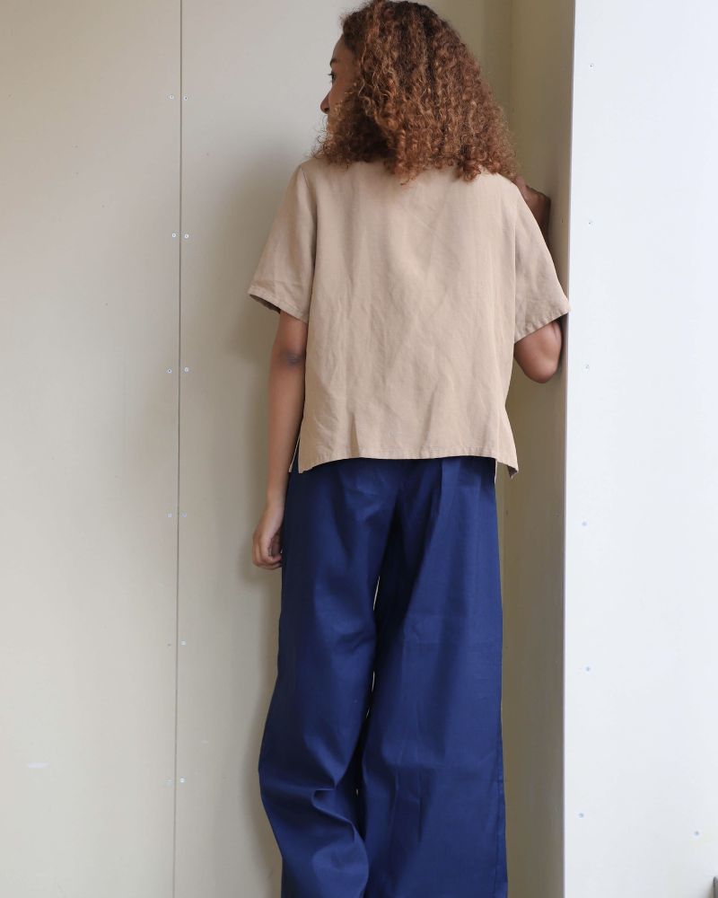 【予約】S/S 8T003 スタンドカラー半袖シャツ（3月）