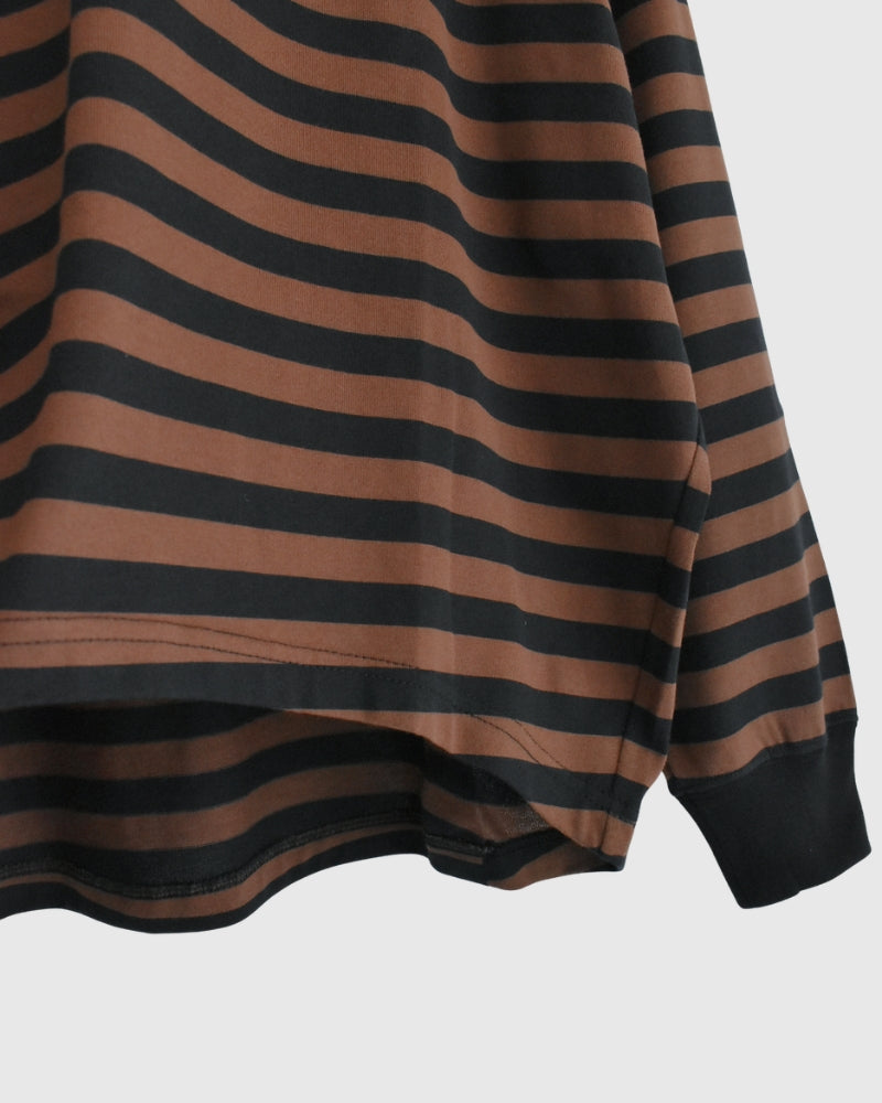 タック コクーンTシャツ Brown/Black Border