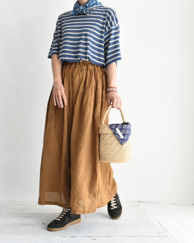 フレンチリネン スカート Camel