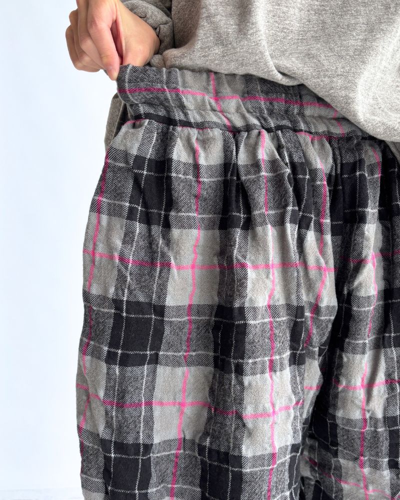 コットンウール チェックパンツ Gray
