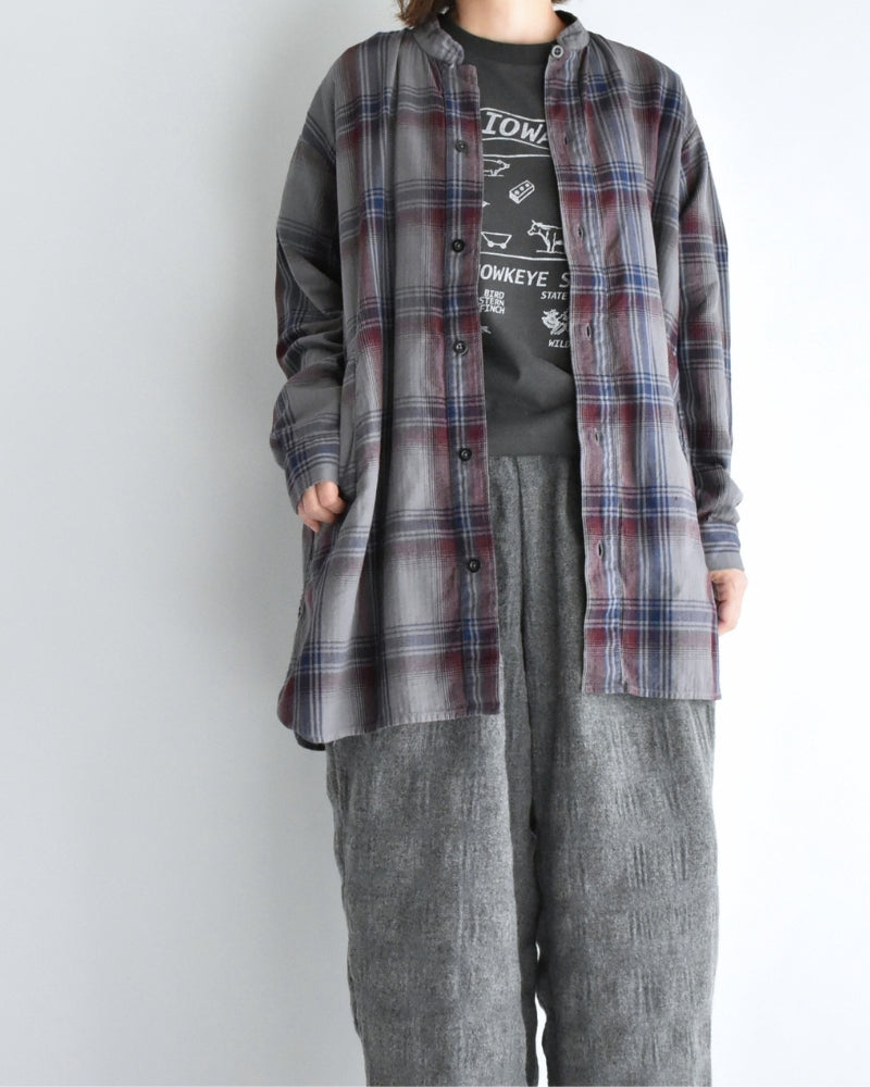 STAND COLLAR SHIRT Blue
