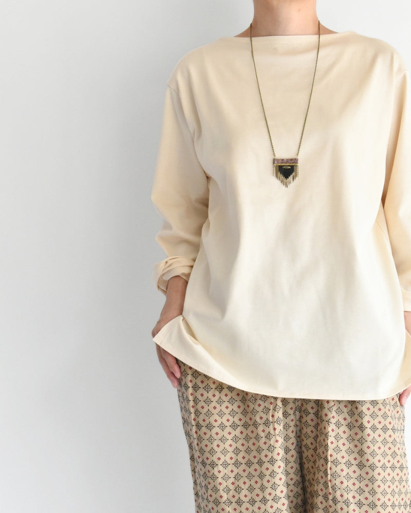 ギザコットン バスクTシャツ Ivory