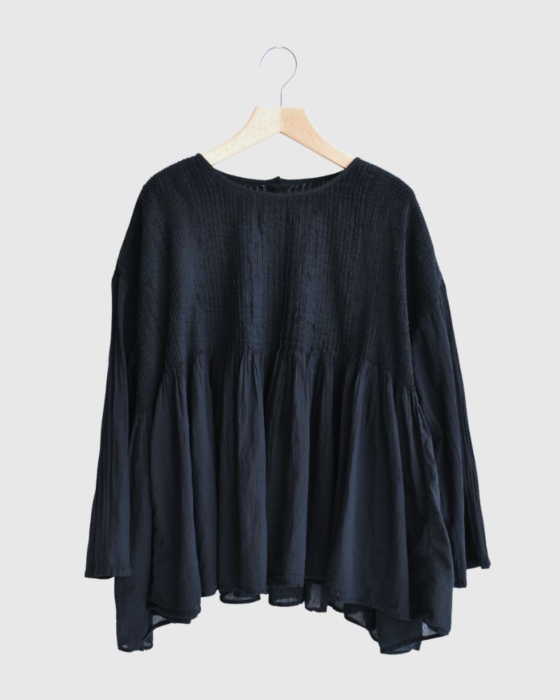 CREW-NECK 3/4 SL SHIRT WITH MINI PINTUCK Marine