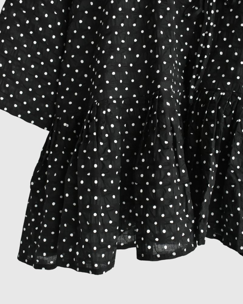 リップルドット カシュクールブラウス Black/White