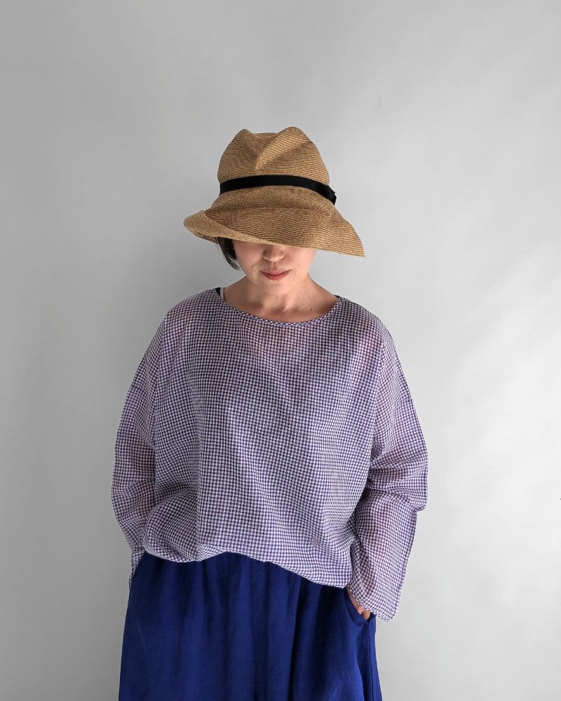 DROP SHOULDER SMOCK OffWhite/Purple