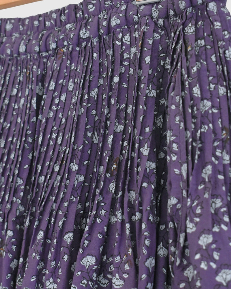 RAJASTHAN TUCK GATHERED SKIRT WITH LINING Purple