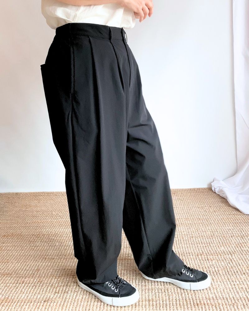 4WAY STRETCH COCOON PANTS 'HAPI' Black