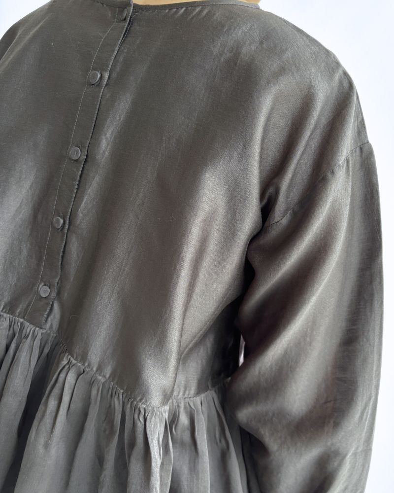 RAHASTHAN TUCK GATHERED PULLOVER Gray