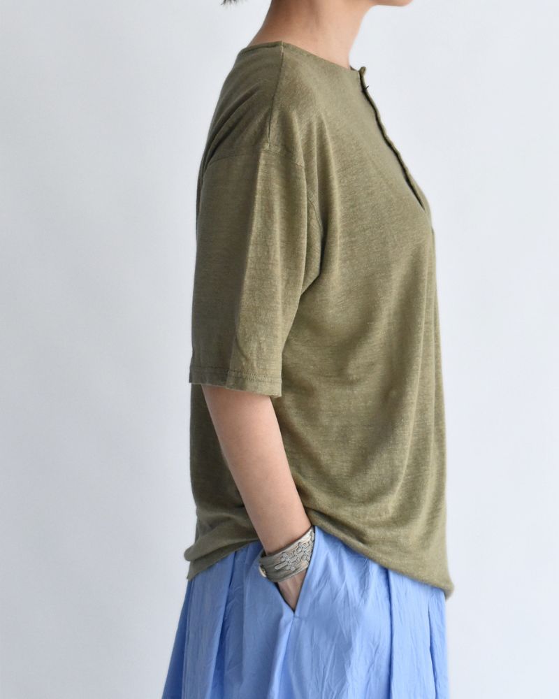 リネン2Wayヘンリープルオーバー Khaki