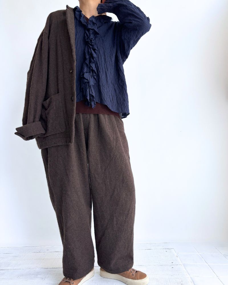 ウールタックパンツ Brown
