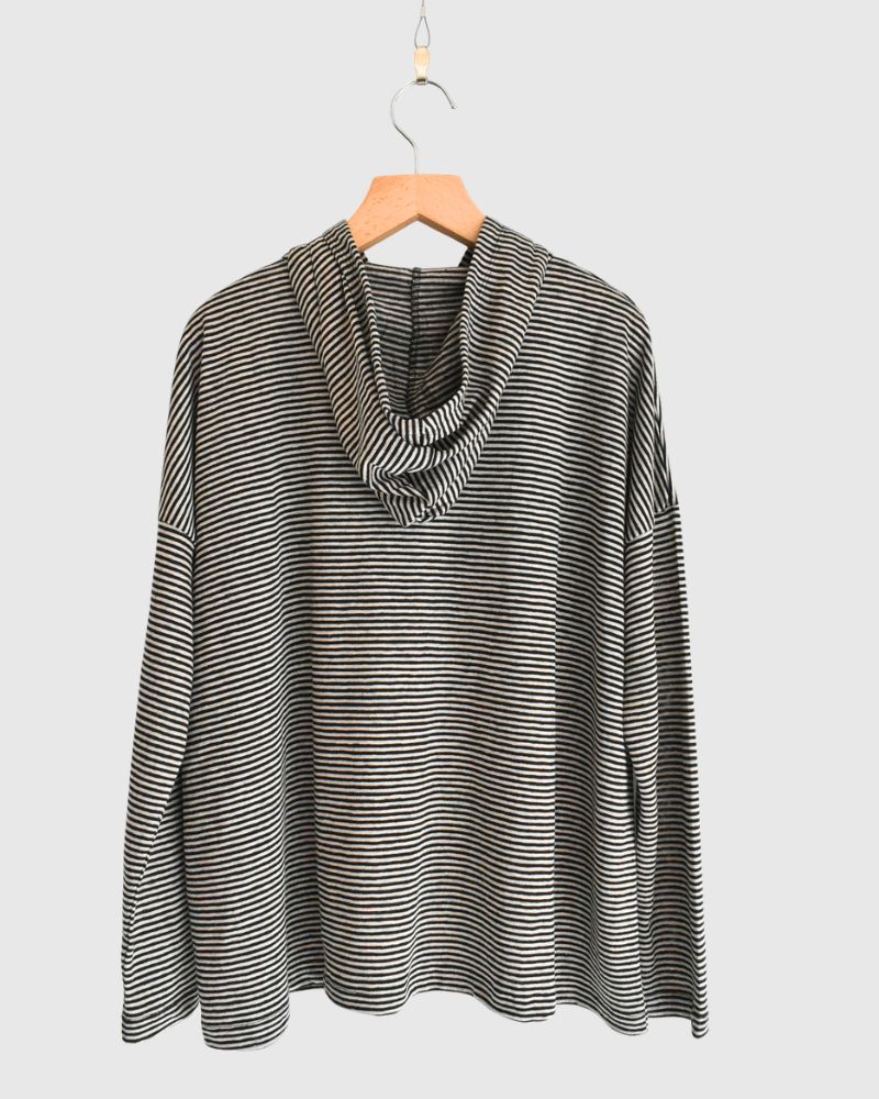 フードカーディガン（LINEN） Natural/Black