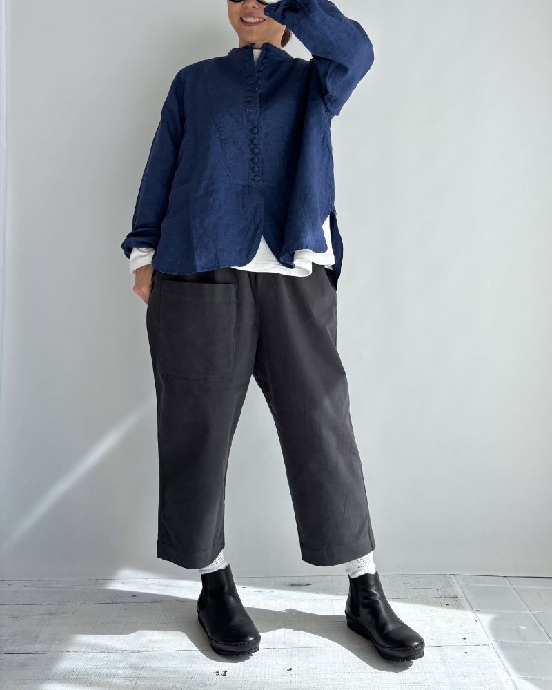 アシンメトリーベイカーパンツ（モールスキン） DarkGray