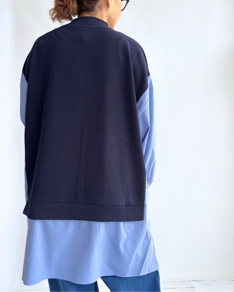 ニットコンビトップス 'JOHA' Navy