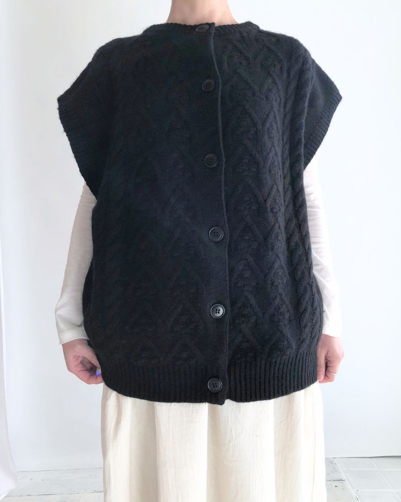 アノニマス アランニット 2WAY ワイドベスト Black