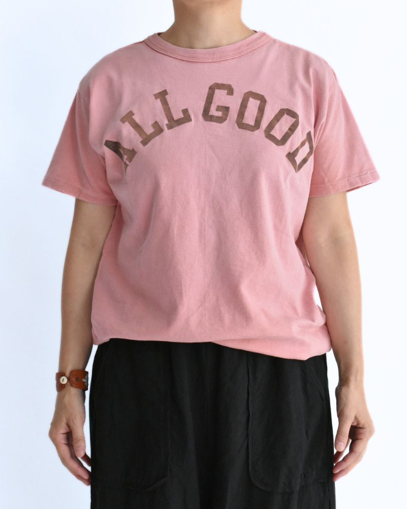 ビンテージコットン天竺 ALL GOOD Tシャツ (LADIES) Pink