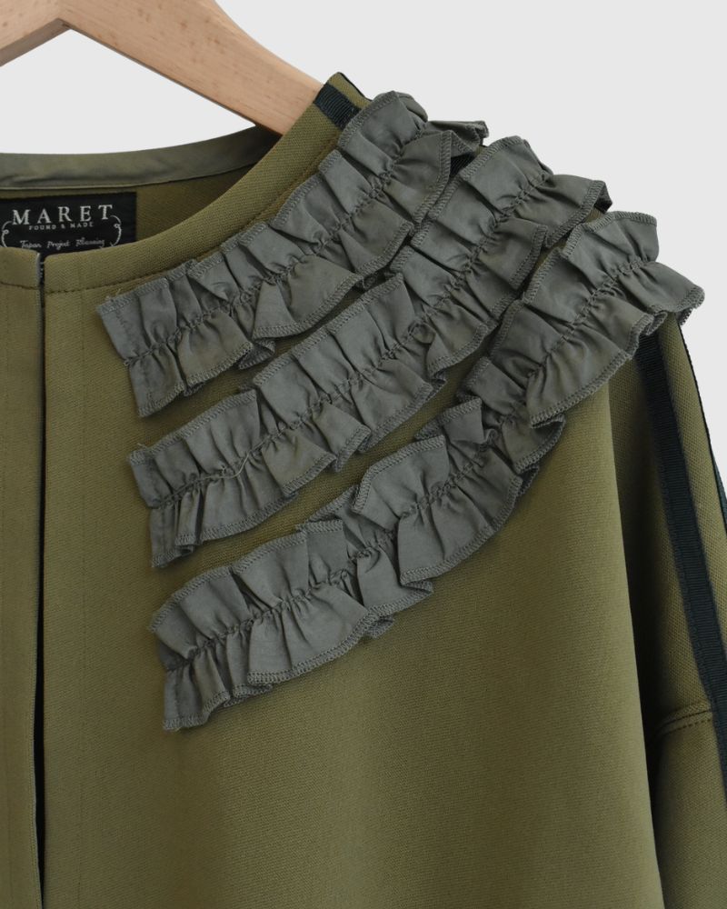 トラックフリルカーデ Khaki