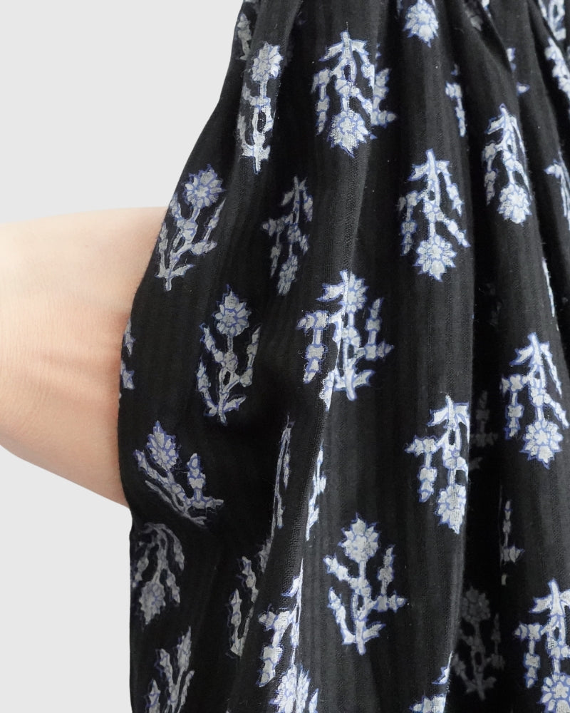 GATHERED SKIRT WITH LINING Black