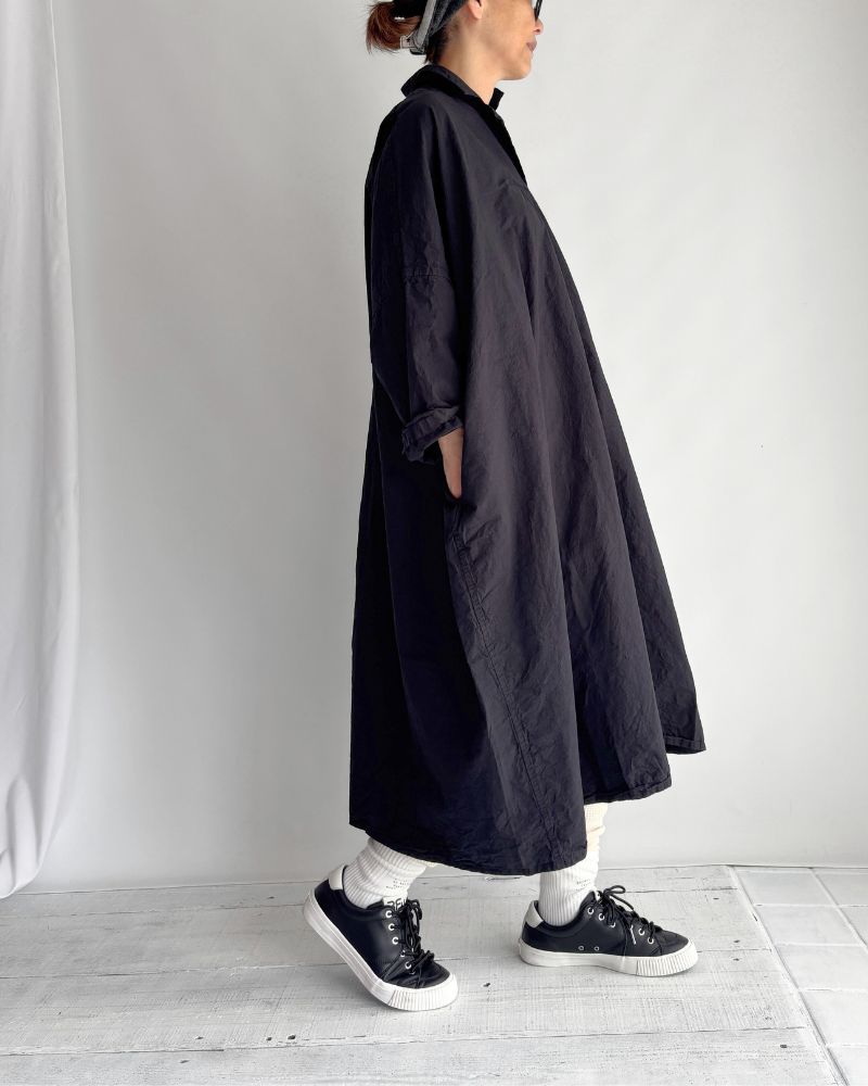 コットンワイドシルエットワンピース NavyBlack