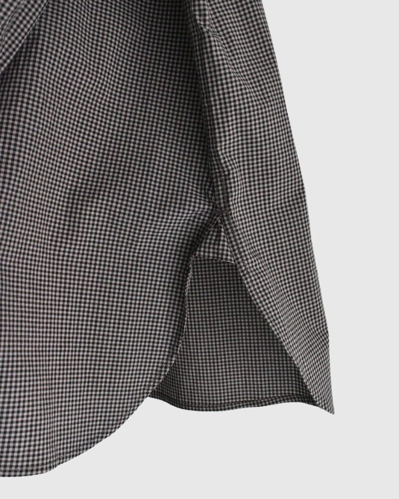 ユーティリティ バンドカラーシャツ BrownGingham