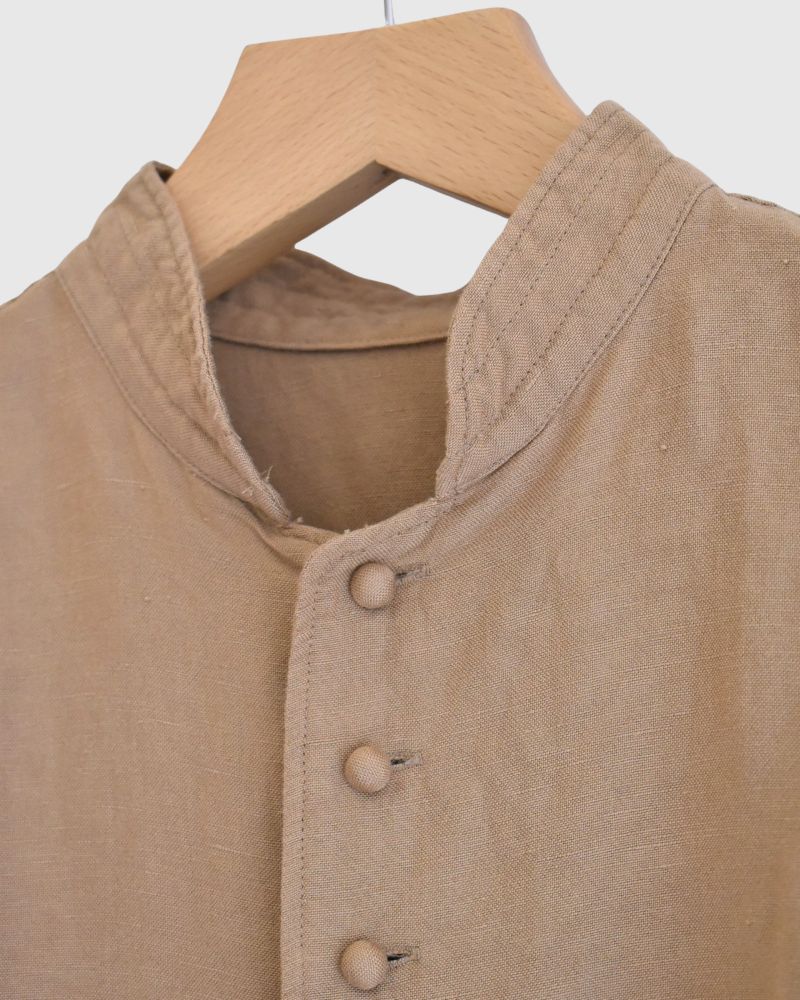 【予約】S/S 8T003 スタンドカラー半袖シャツ（3月）