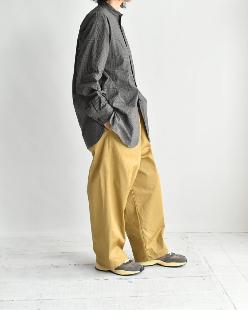 ユーティリティ バンドカラーシャツ BrownGingham