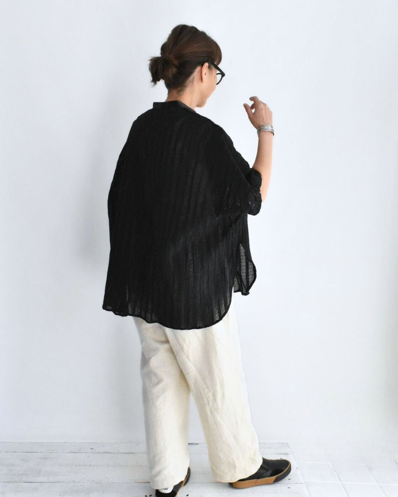 ワイドスクエアブラウス Black