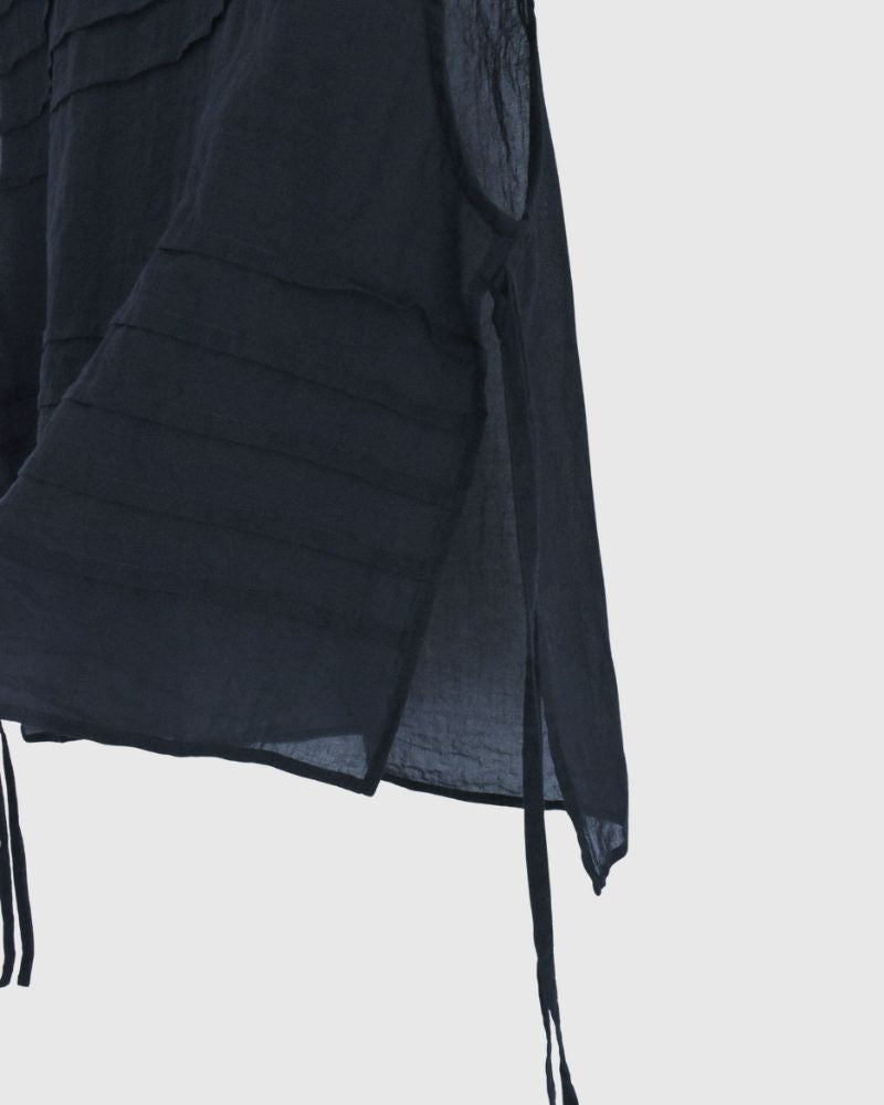 ボイル スリーブレスタックブラウス Navy