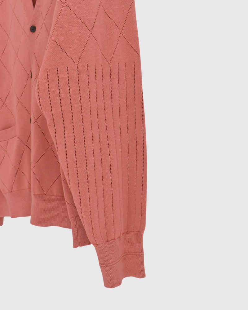 透かし編みニットカーディガン 'EMILY' SmokePink