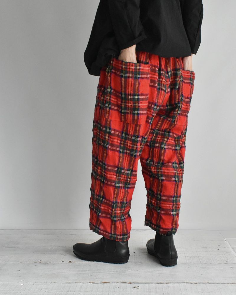 コットンウール タータンチェックパンツ Red