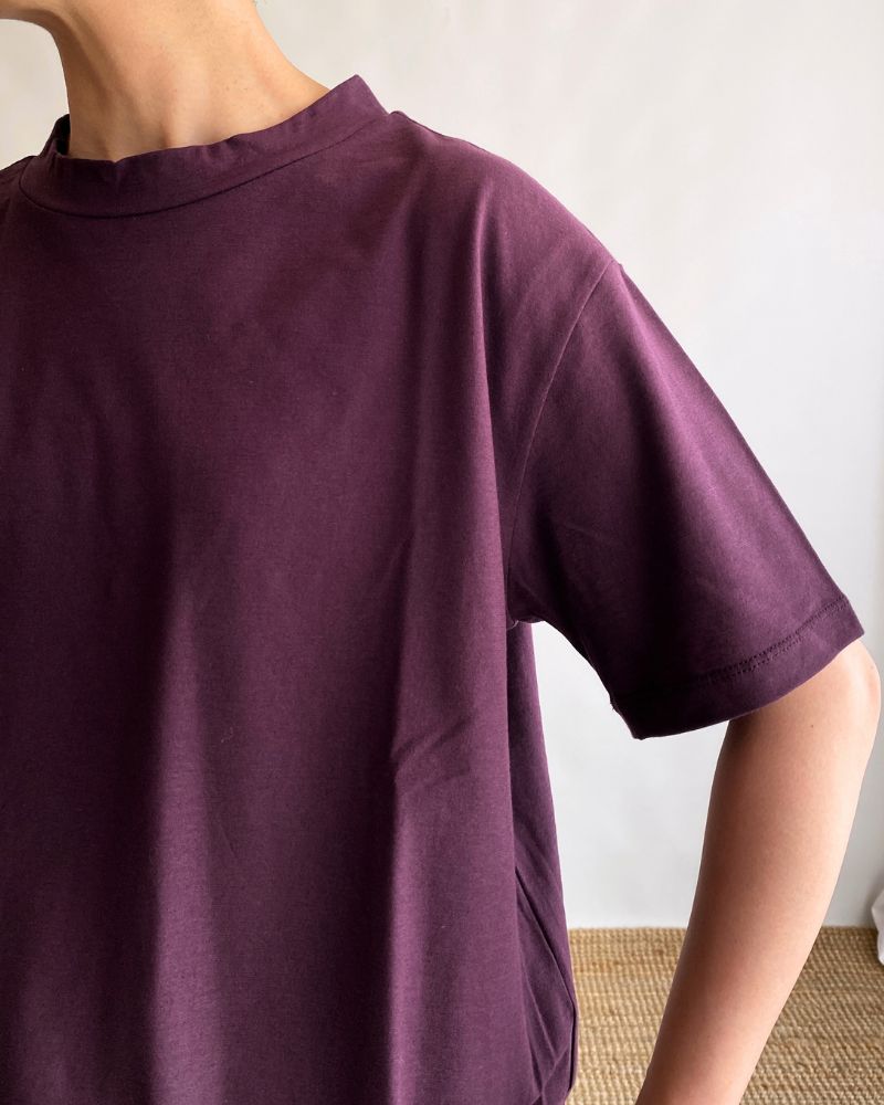 強撚度詰天竺 Tシャツ Purple