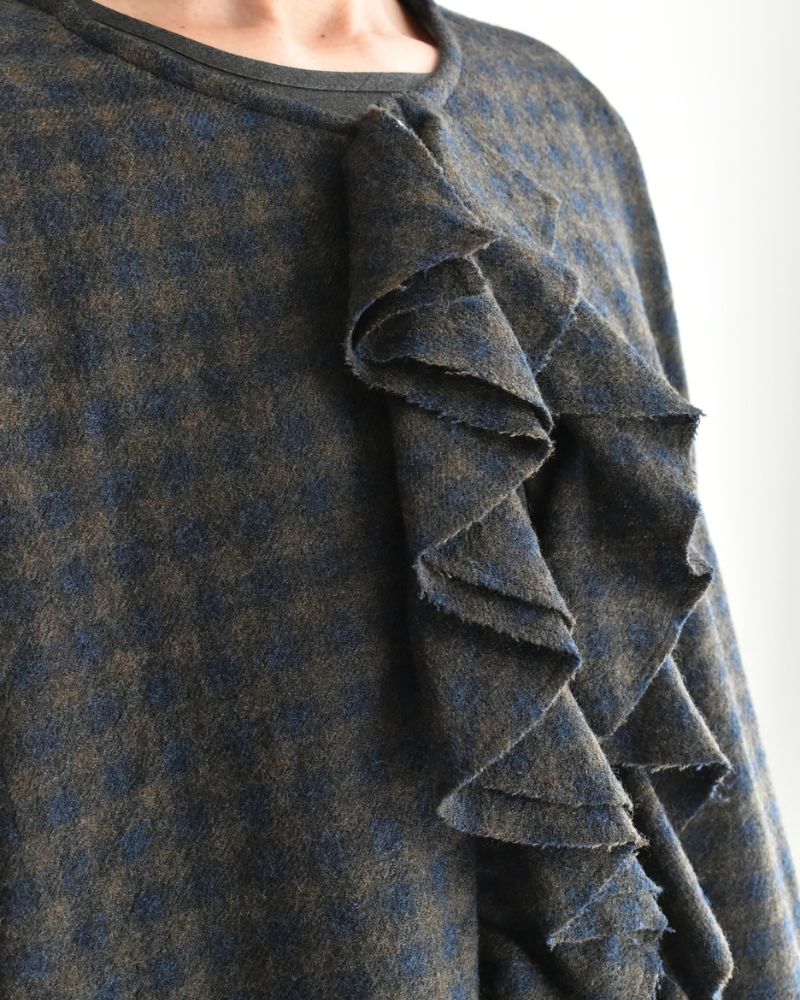 【予約】 F/W LA 530 ギンガムクワイエットフリルブラウス（10月末 - 11月初旬）