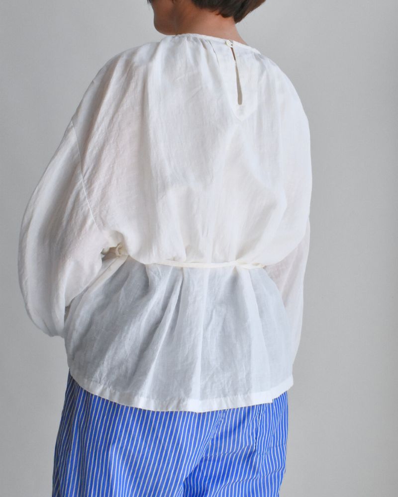 【予約】MS/F G1188 カディコットンリネンストリングギャザーブラウス（6月中旬 - 6月末）